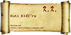 Kuti Klára névjegykártya
