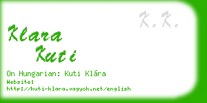 klara kuti business card
